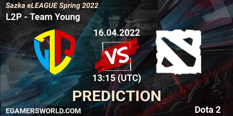 Pronósticos L2P - Team Young. 16.04.2022 at 13:15. Sazka eLEAGUE Spring 2022 - Dota 2