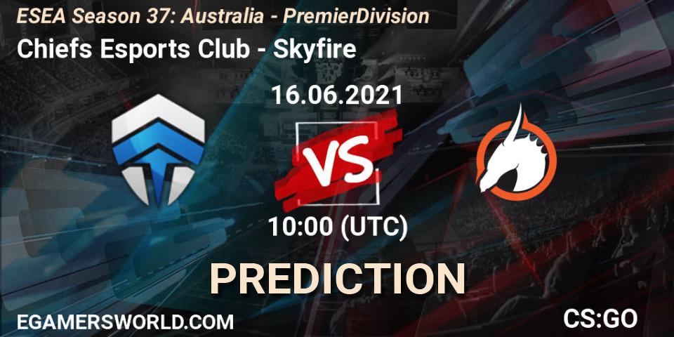 Pronósticos Chiefs Esports Club - Skyfire. 16.06.21. ESEA Season 37: Australia - Premier Division - CS2 (CS:GO)
