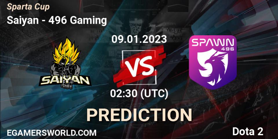Pronósticos Saiyan - 496 Gaming. 12.01.2023 at 08:30. Sparta Cup - Dota 2