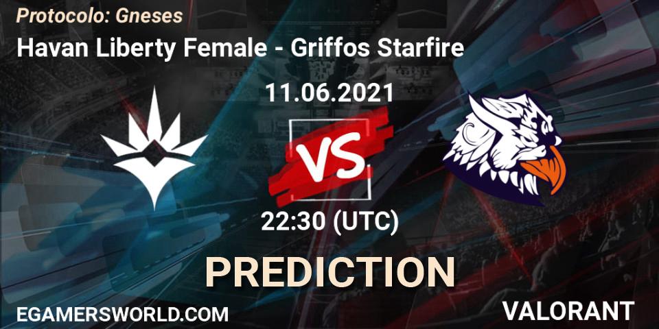 Pronósticos Havan Liberty Female - Griffos Starfire. 11.06.2021 at 22:00. Protocolo: Gêneses - VALORANT