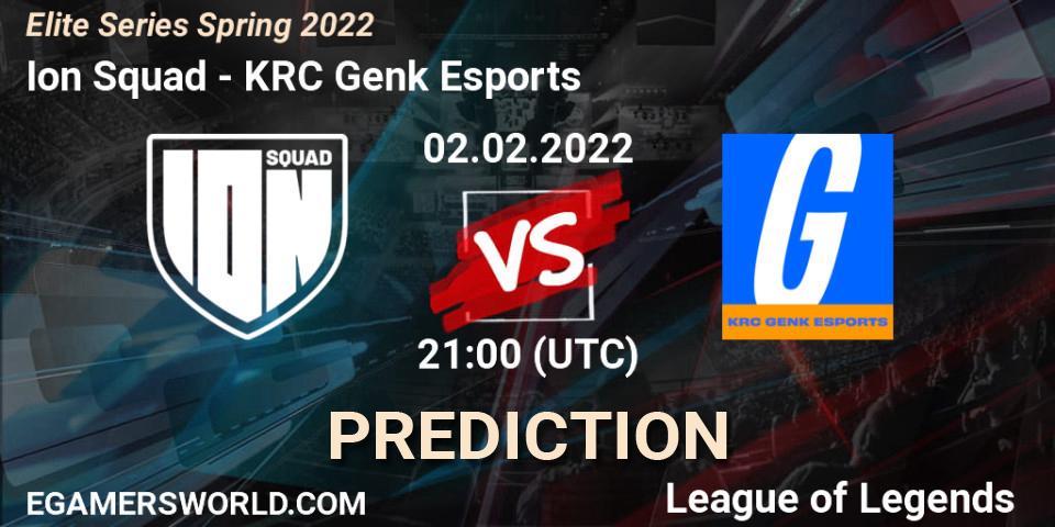 Pronósticos Ion Squad - KRC Genk Esports. 02.02.2022 at 21:00. Elite Series Spring 2022 - LoL
