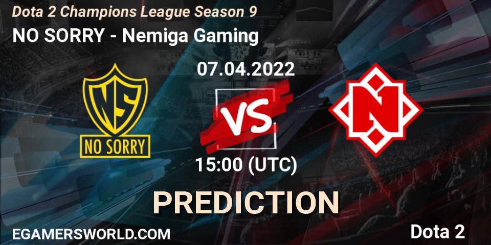 Pronósticos NO SORRY - Nemiga Gaming. 07.04.2022 at 15:01. Dota 2 Champions League Season 9 - Dota 2