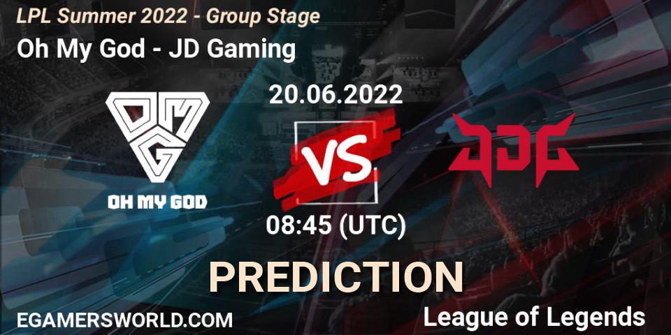 Pronósticos Oh My God - JD Gaming. 20.06.22. LPL Summer 2022 - Group Stage - LoL