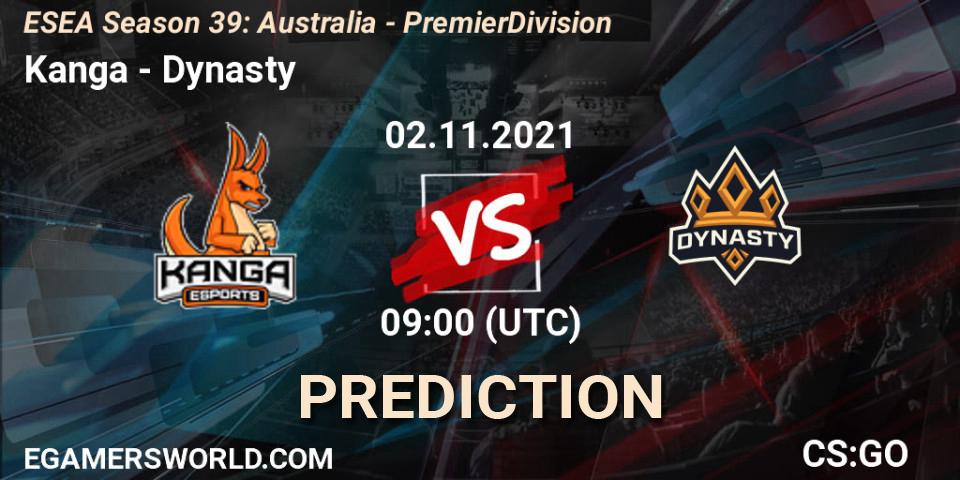 Pronósticos Kanga - Dynasty. 25.11.21. ESEA Season 39: Australia - Premier Division - CS2 (CS:GO)
