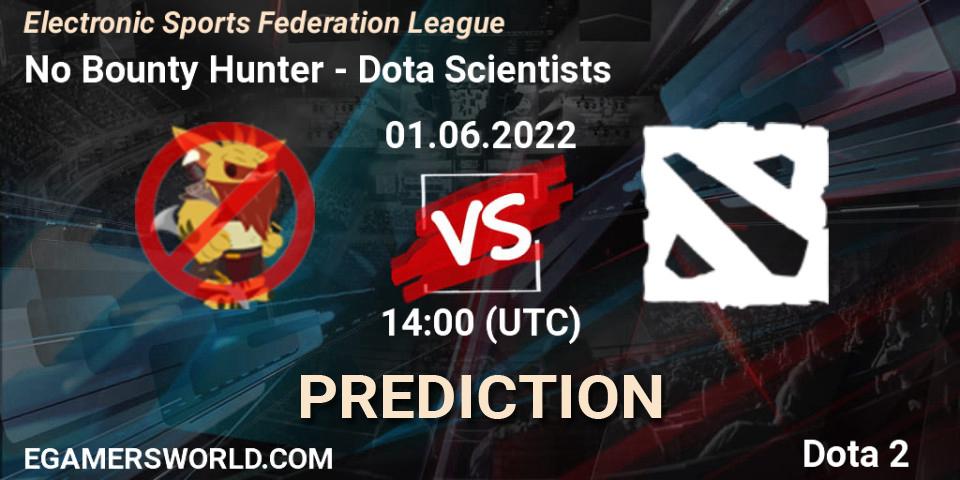 Pronósticos No Bounty Hunter - Dota Scientists. 01.06.2022 at 16:15. Electronic Sports Federation League - Dota 2