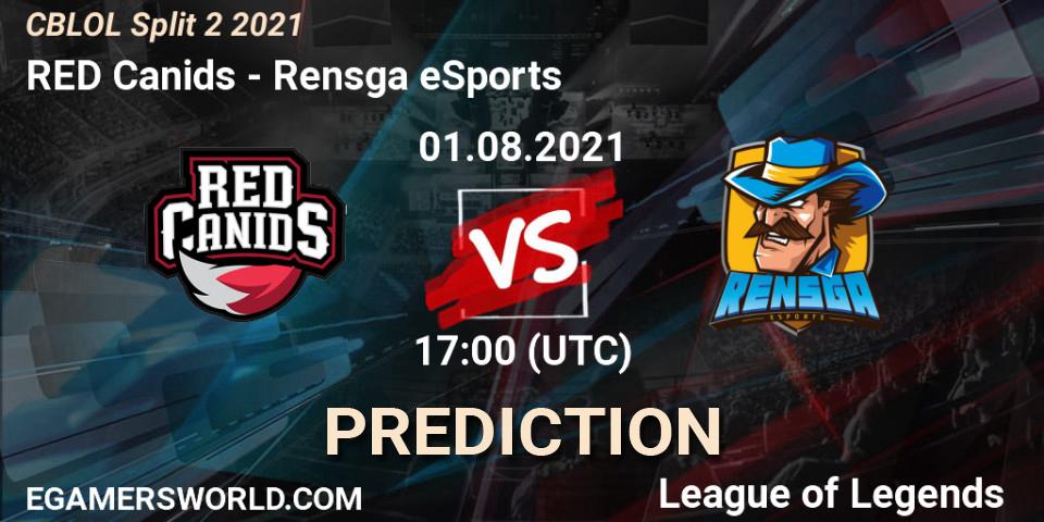 Pronósticos RED Canids - Rensga eSports. 01.08.2021 at 17:00. CBLOL Split 2 2021 - LoL
