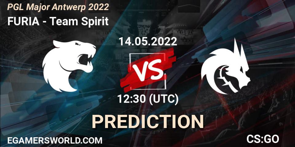 Pronósticos FURIA - Team Spirit. 14.05.2022 at 13:00. PGL Major Antwerp 2022 - Counter-Strike (CS2)