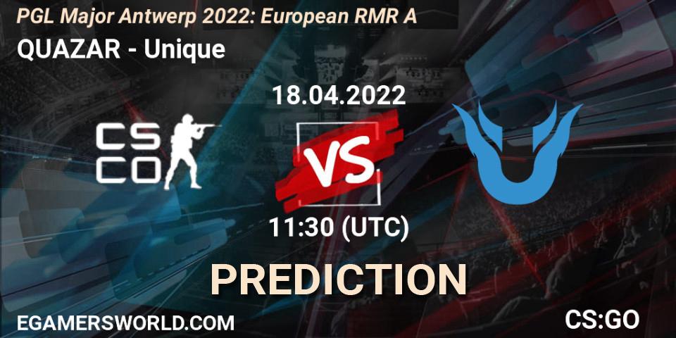 Pronósticos QUAZAR - Unique. 18.04.22. PGL Major Antwerp 2022: European RMR A - CS2 (CS:GO)