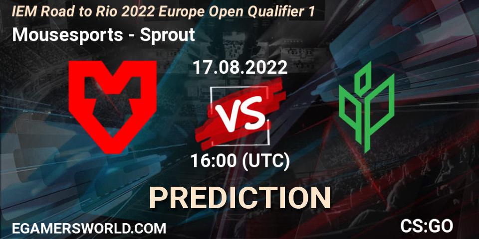 Pronósticos Mousesports - Sprout. 17.08.22. IEM Road to Rio 2022 Europe Open Qualifier 1 - CS2 (CS:GO)