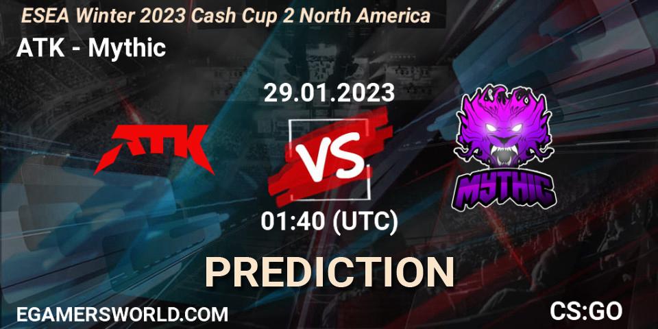 Pronósticos ATK - Mythic. 29.01.23. ESEA Cash Cup: North America - Winter 2023 #2 - CS2 (CS:GO)