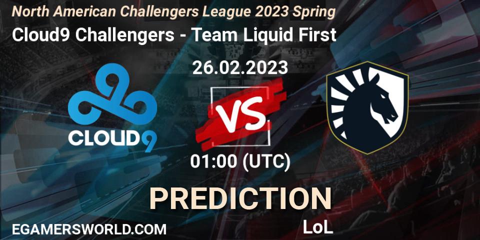 Pronósticos Cloud9 Challengers - Team Liquid First. 26.02.23. NACL 2023 Spring - Group Stage - LoL