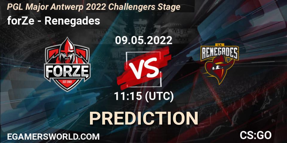 Pronósticos forZe - Renegades. 09.05.22. PGL Major Antwerp 2022 Challengers Stage - CS2 (CS:GO)