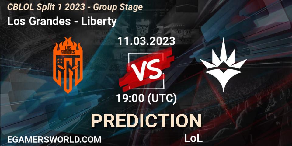 Pronósticos Los Grandes - Liberty. 11.03.23. CBLOL Split 1 2023 - Group Stage - LoL