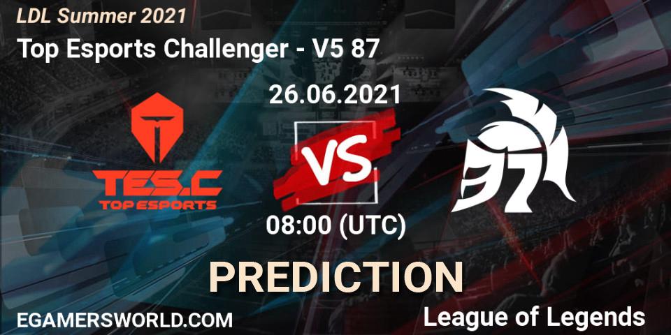 Pronósticos Top Esports Challenger - V5 87. 26.06.2021 at 08:00. LDL Summer 2021 - LoL