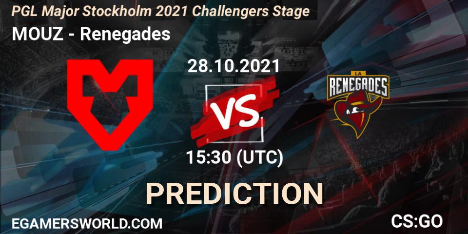 Pronósticos MOUZ - Renegades. 28.10.21. PGL Major Stockholm 2021 Challengers Stage - CS2 (CS:GO)