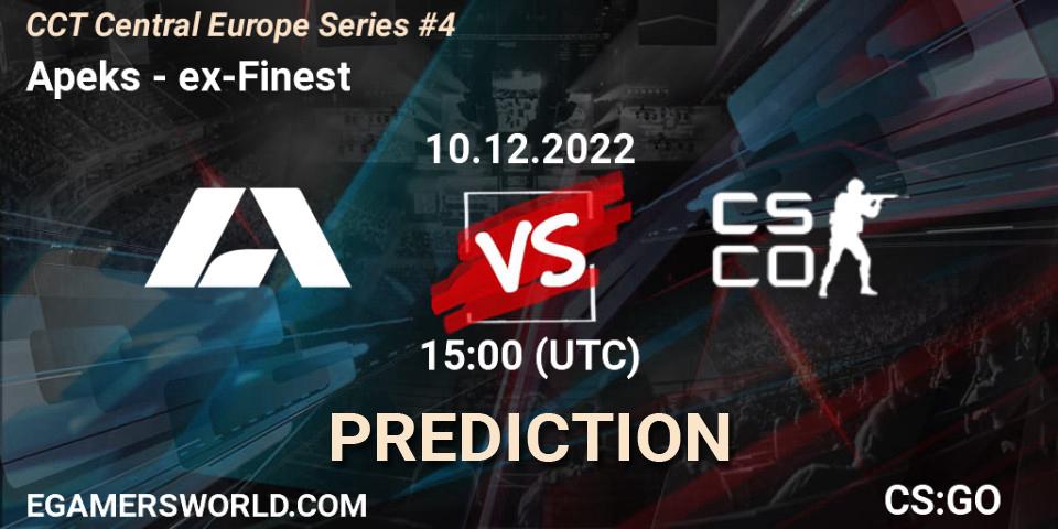 Pronósticos Apeks - ex-Finest. 10.12.22. CCT Central Europe Series #4 - CS2 (CS:GO)