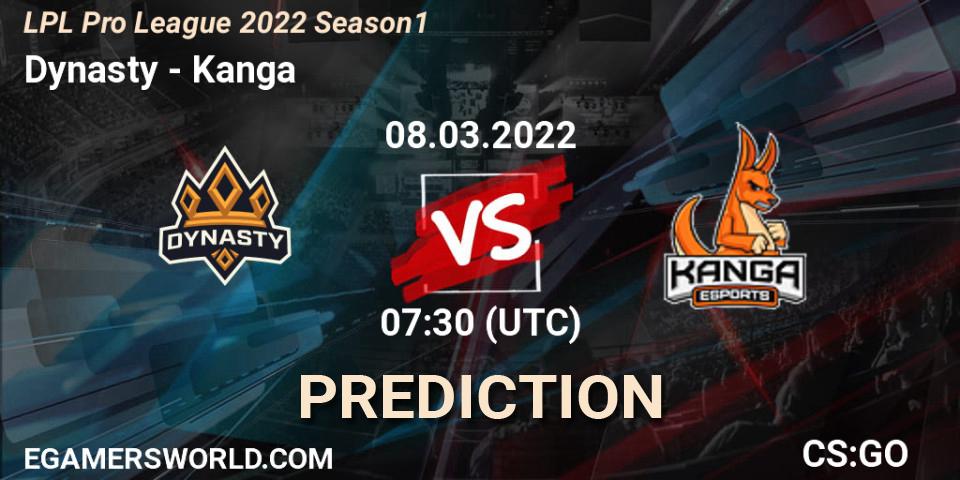 Pronósticos Dynasty - Kanga. 09.03.22. LPL Pro League 2022 Season 1 - CS2 (CS:GO)