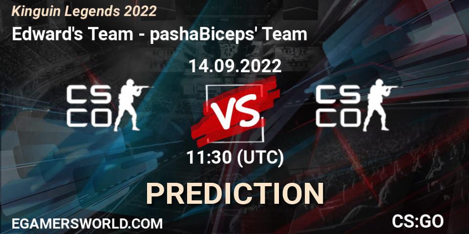 Pronósticos Edward's Team - pashaBiceps' Team. 14.09.2022 at 11:30. Kinguin Legends 2022 - Counter-Strike (CS2)