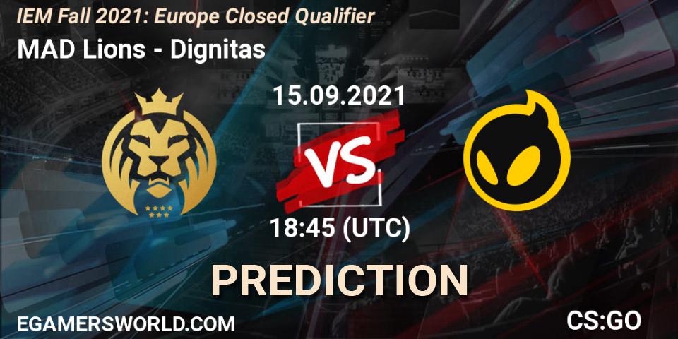 Pronósticos MAD Lions - Dignitas. 15.09.2021 at 18:45. IEM Fall 2021: Europe Closed Qualifier - Counter-Strike (CS2)