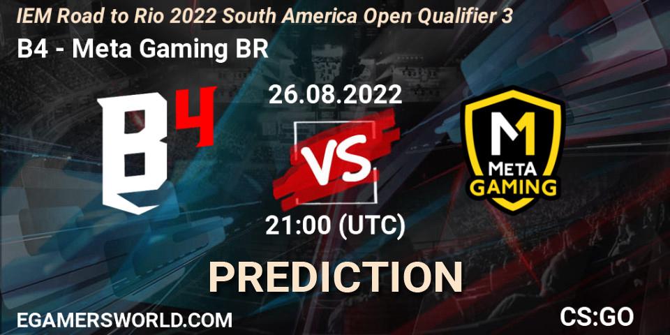 Pronósticos B4 - Meta Gaming BR. 26.08.2022 at 21:10. IEM Road to Rio 2022 South America Open Qualifier 3 - Counter-Strike (CS2)