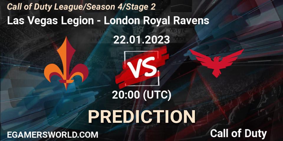 Pronósticos Las Vegas Legion - London Royal Ravens. 22.01.2023 at 20:00. Call of Duty League 2023: Stage 2 Major Qualifiers - Call of Duty