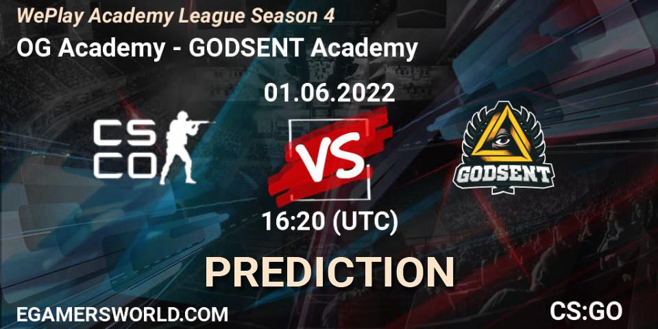 Pronósticos OG Academy - GODSENT Academy. 01.06.2022 at 16:40. WePlay Academy League Season 4 - Counter-Strike (CS2)
