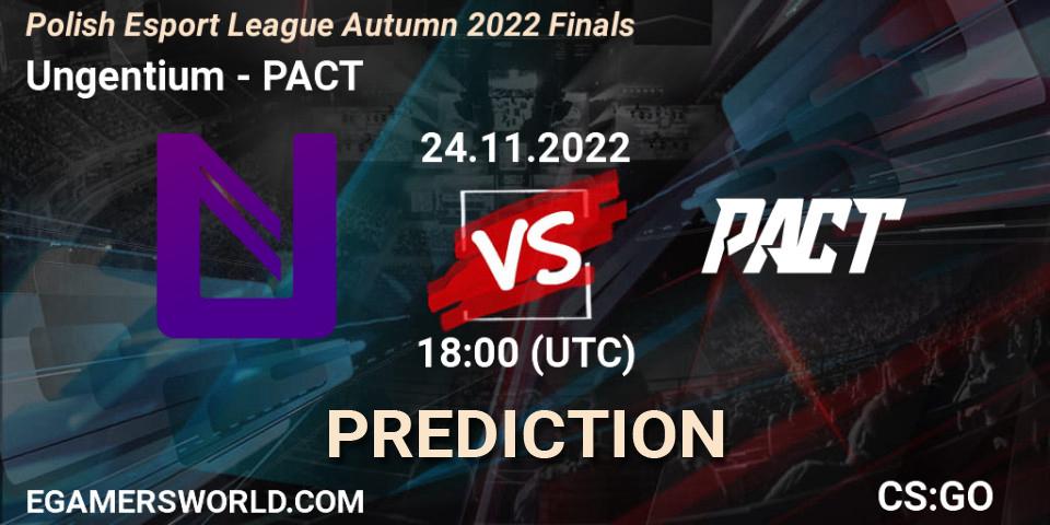 Pronósticos Ungentium - PACT. 24.11.2022 at 18:05. ESL Mistrzostwa Polski Autumn 2022 - Counter-Strike (CS2)