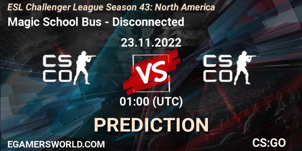 Pronósticos Magic School Bus - Disconnected. 23.11.2022 at 01:00. ESL Challenger League Season 43: North America - Counter-Strike (CS2)