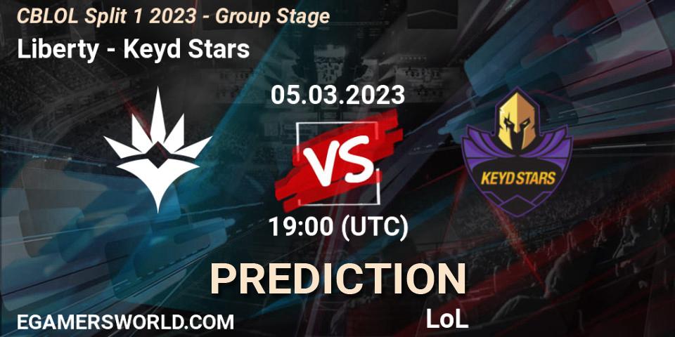 Pronósticos Liberty - Keyd Stars. 05.03.2023 at 19:00. CBLOL Split 1 2023 - Group Stage - LoL