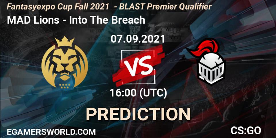 Pronósticos MAD Lions - Into The Breach. 07.09.2021 at 16:30. Fantasyexpo Cup Fall 2021 - BLAST Premier Qualifier - Counter-Strike (CS2)