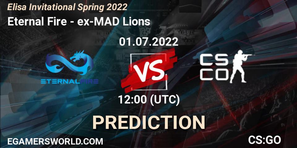 Pronósticos Eternal Fire - ex-MAD Lions. 01.07.2022 at 12:00. Elisa Invitational Spring 2022 - Counter-Strike (CS2)