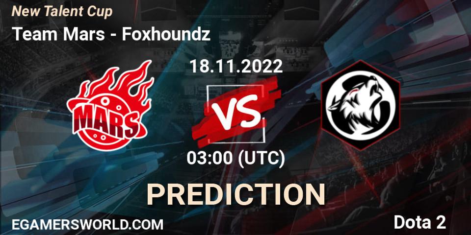 Pronósticos Team Mars - Foxhoundz. 18.11.2022 at 03:09. New Talent Cup - Dota 2