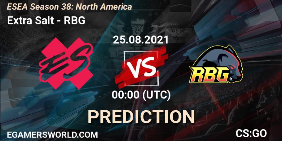 Pronósticos Extra Salt - RBG. 03.09.2021 at 00:00. ESEA Season 38: North America - Counter-Strike (CS2)