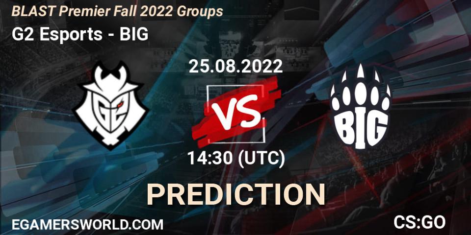Pronósticos G2 Esports - BIG. 25.08.22. BLAST Premier Fall 2022 Groups - CS2 (CS:GO)