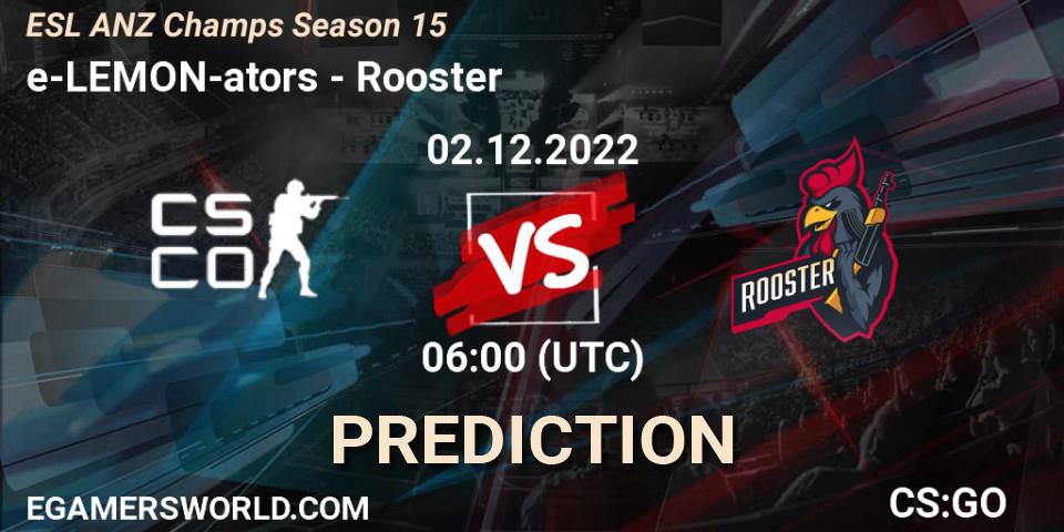 Pronósticos e-LEMON-ators - Rooster. 02.12.22. ESL ANZ Champs Season 15 - CS2 (CS:GO)