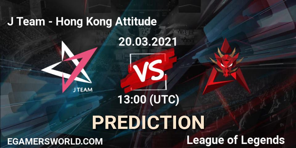 Pronósticos J Team - Hong Kong Attitude. 20.03.21. PCS Spring 2021 - Group Stage - LoL