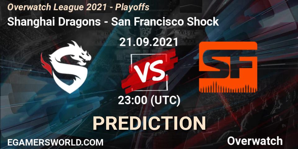 Pronósticos Shanghai Dragons - San Francisco Shock. 22.09.2021 at 02:00. Overwatch League 2021 - Playoffs - Overwatch