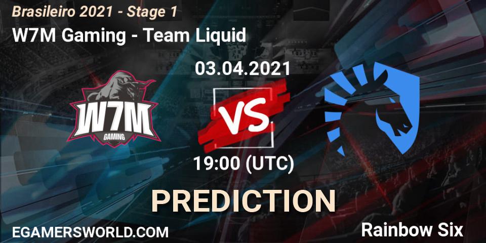 Pronósticos W7M Gaming - Team Liquid. 03.04.2021 at 19:00. Brasileirão 2021 - Stage 1 - Rainbow Six