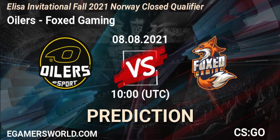 Pronósticos Oilers - Foxed Gaming. 08.08.2021 at 10:00. Elisa Invitational Fall 2021 Norway Closed Qualifier - Counter-Strike (CS2)
