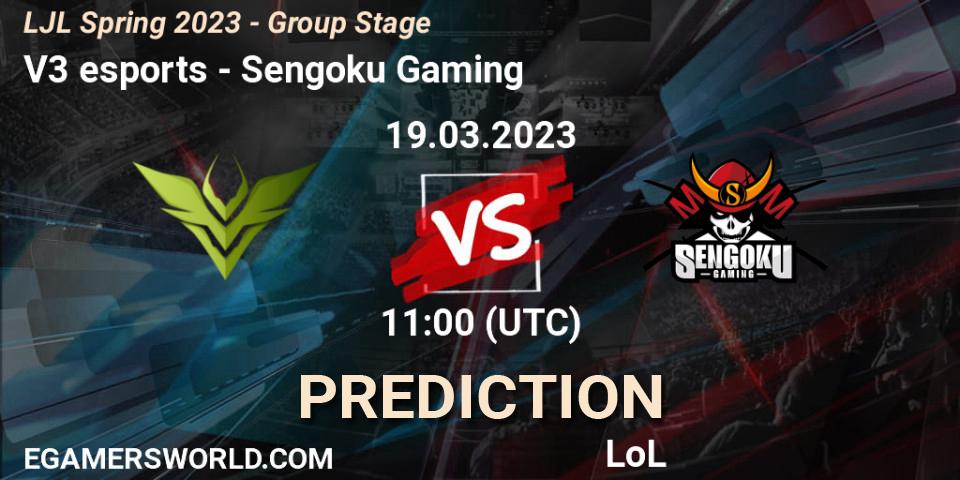 Pronósticos V3 esports - Sengoku Gaming. 19.03.23. LJL Spring 2023 - Group Stage - LoL