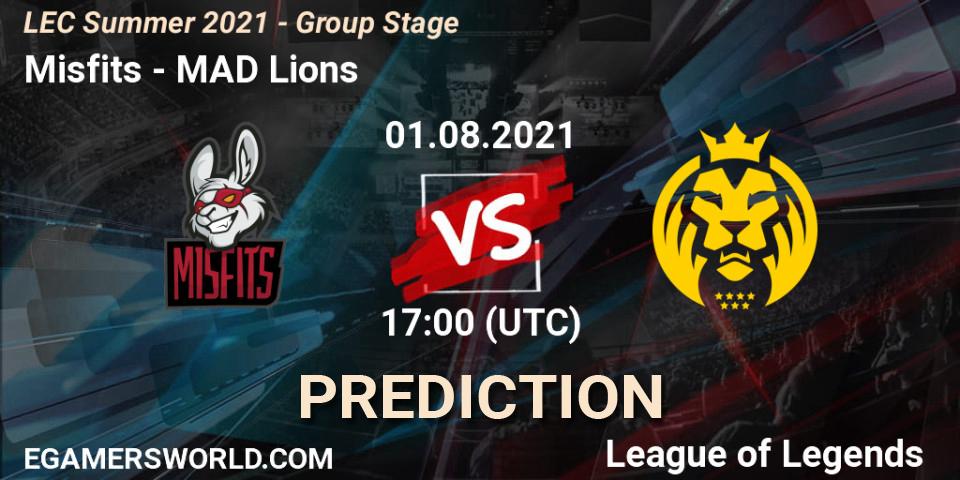 Pronósticos Misfits - MAD Lions. 02.07.2021 at 18:00. LEC Summer 2021 - Group Stage - LoL