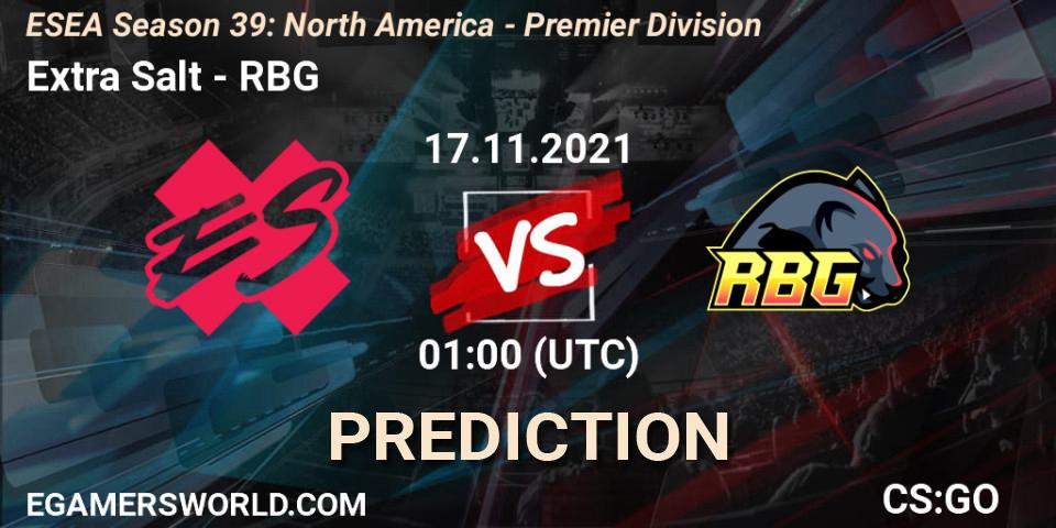 Pronósticos Extra Salt - RBG. 07.12.21. ESEA Season 39: North America - Premier Division - CS2 (CS:GO)