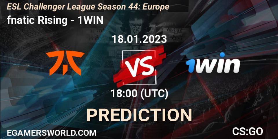 Pronósticos fnatic Rising - 1WIN. 18.01.23. ESL Challenger League Season 44: Europe - CS2 (CS:GO)