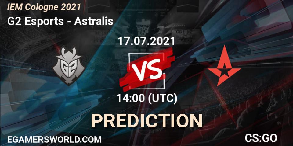 Pronósticos G2 Esports - Astralis. 17.07.2021 at 14:00. IEM Cologne 2021 - Counter-Strike (CS2)