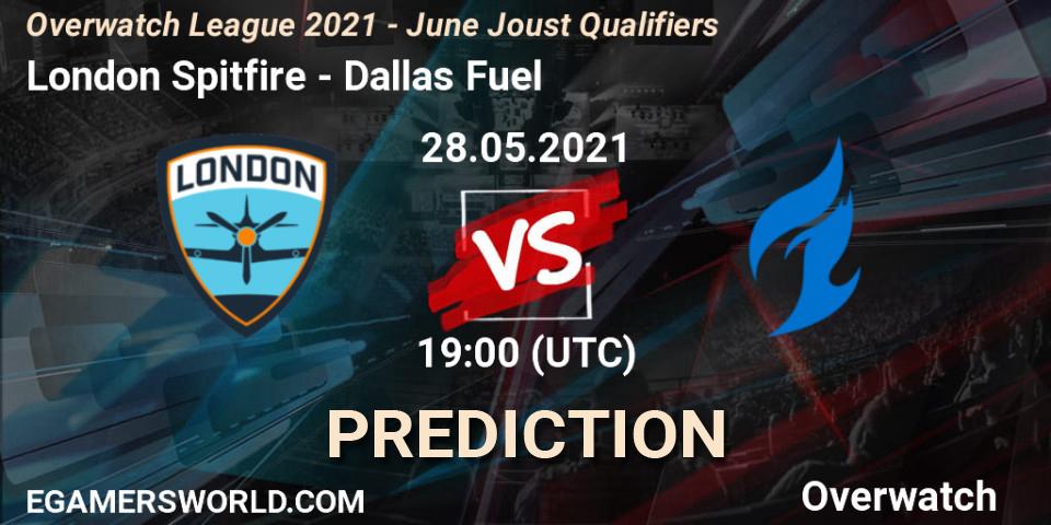 Pronósticos London Spitfire - Dallas Fuel. 28.05.21. Overwatch League 2021 - June Joust Qualifiers - Overwatch