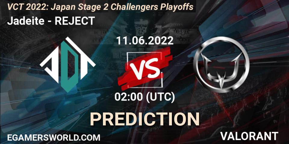 Pronósticos Jadeite - REJECT. 11.06.22. VCT 2022: Japan Stage 2 Challengers Playoffs - VALORANT