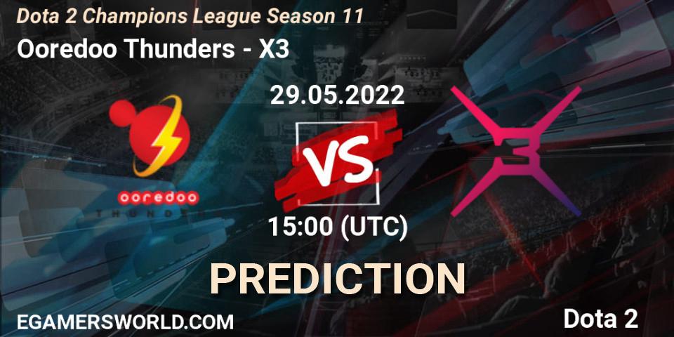 Pronósticos Ooredoo Thunders - X3. 29.05.22. Dota 2 Champions League Season 11 - Dota 2