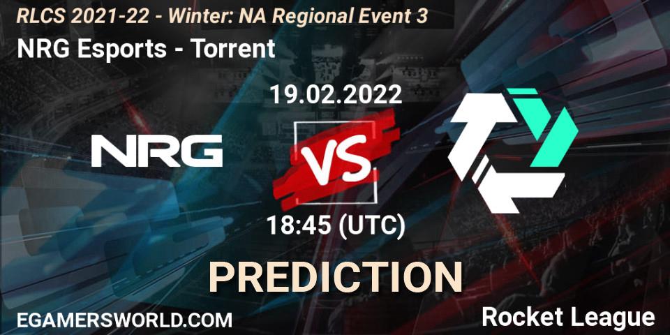Pronósticos NRG Esports - Torrent. 19.02.2022 at 18:45. RLCS 2021-22 - Winter: NA Regional Event 3 - Rocket League