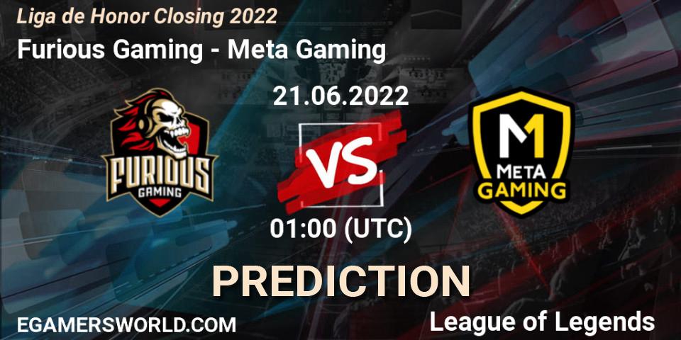 Pronósticos Furious Gaming - Meta Gaming. 21.06.2022 at 01:00. Liga de Honor Closing 2022 - LoL