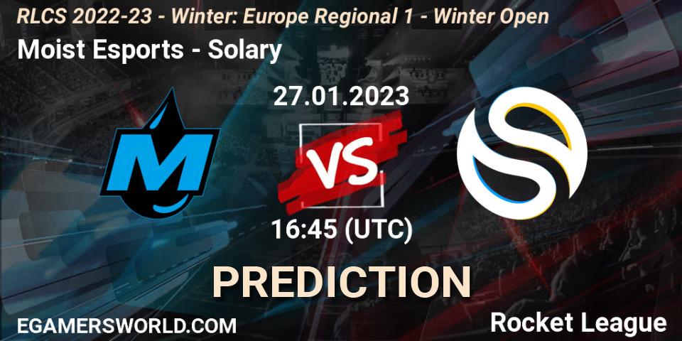 Pronósticos Moist Esports - Solary. 27.01.2023 at 16:45. RLCS 2022-23 - Winter: Europe Regional 1 - Winter Open - Rocket League